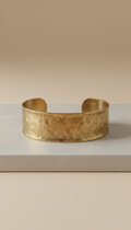 Brass cuff bracelet with hammered texture